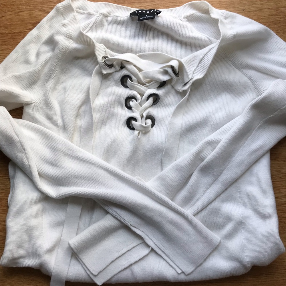 Cute lace up sweater
